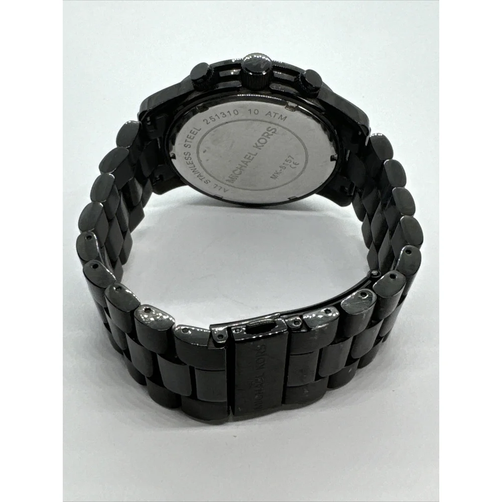 Michael Kors Runway MK8157 Men's Stainless Steel Analog Black Dial Watch JNA709